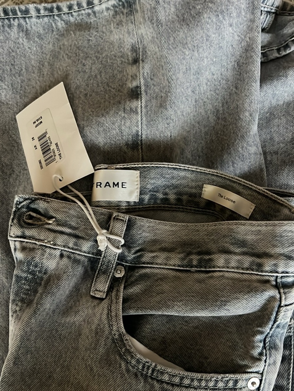 Frame the losse Air Denim Light Gray Straight Leg Jeans - Picture 3 of 7